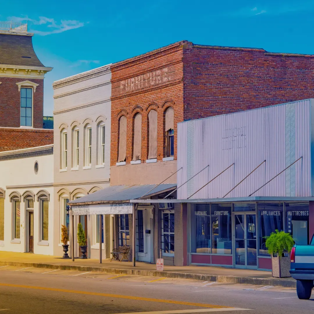 Local main street storefronts